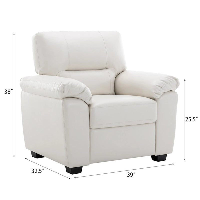 Fauteuils d'appoint rembourrés en similicuir pour le salon