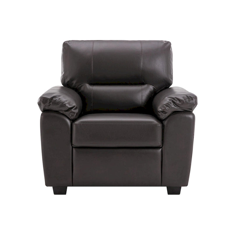 Fauteuils d'appoint rembourrés en similicuir pour le salon