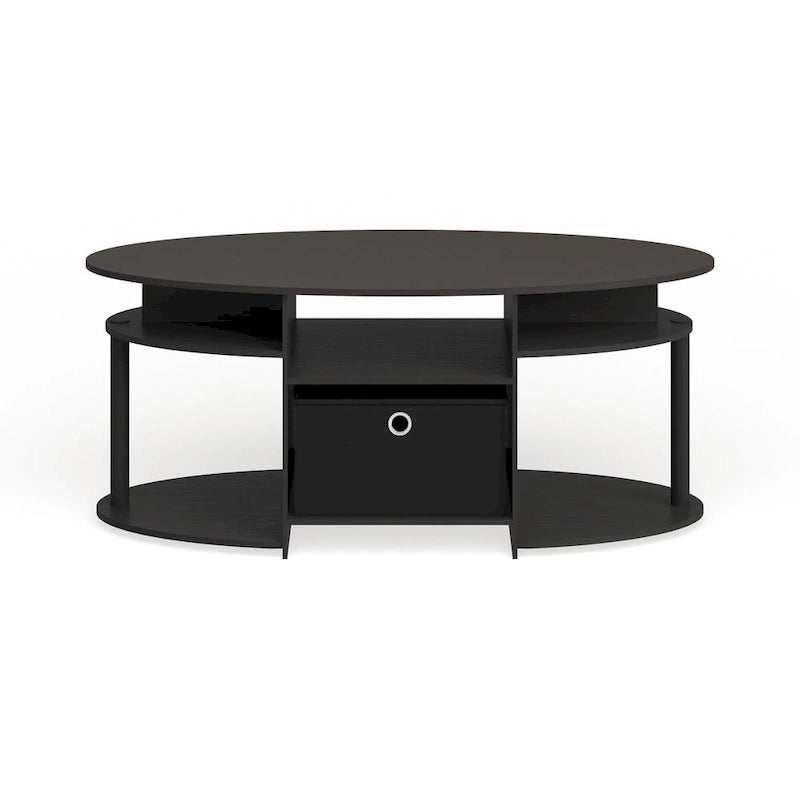 Table basse ovale en noyer