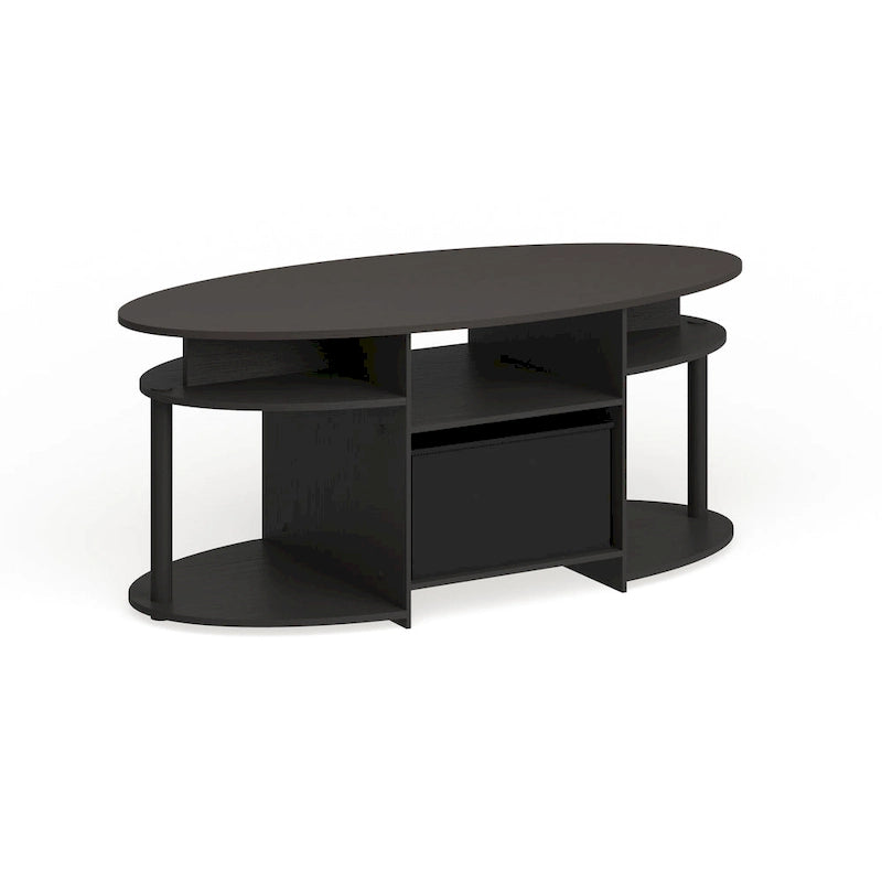 Table basse ovale en noyer