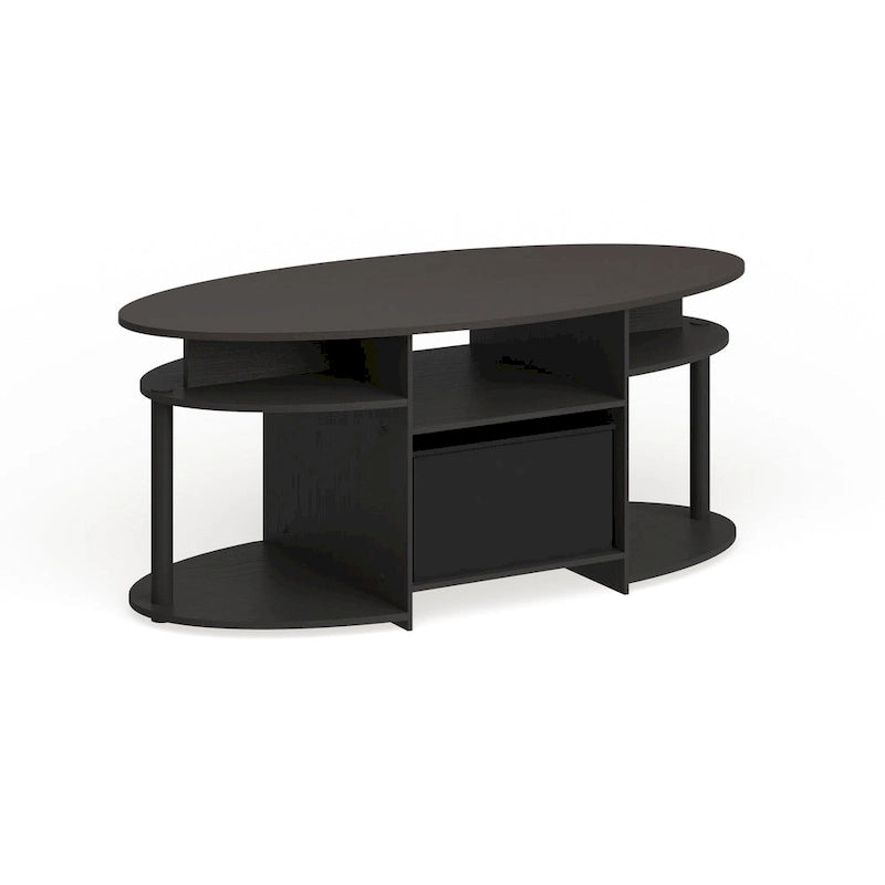 Table basse ovale en noyer