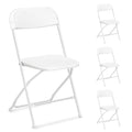Lot de 4 chaises pliantes en plastique, chaise d'événement intérieure/extérieure, cadre en acier portable et empilable, chaises commerciales
