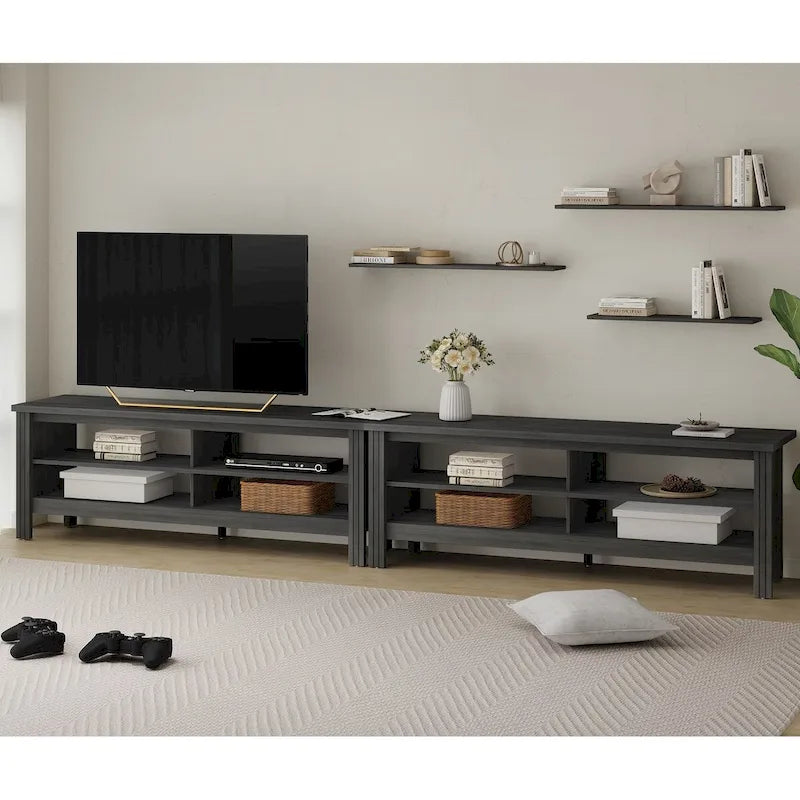 Meuble TV 70 pouces pour TV 75 pouces, console TV de centre de divertissement classique