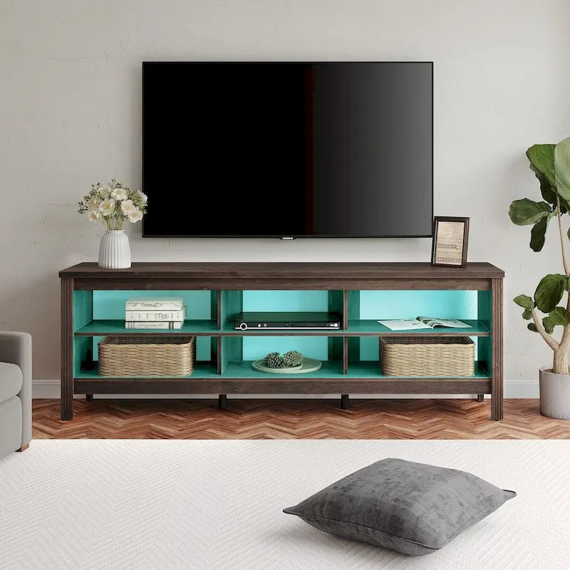 Meuble TV 70 pouces pour TV 75 pouces, console TV de centre de divertissement classique