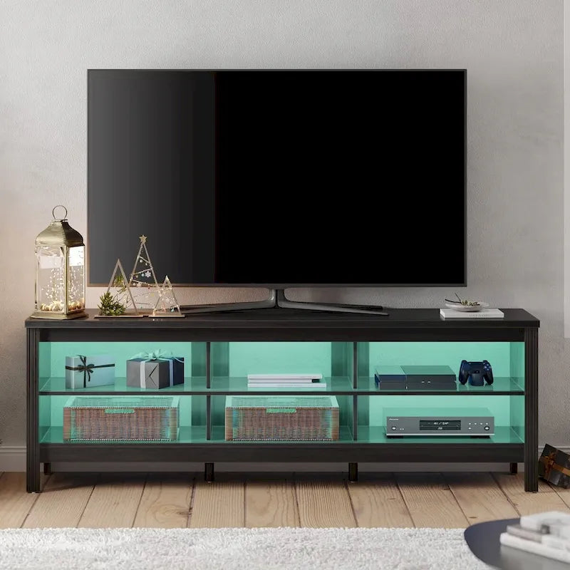 Meuble TV 70 pouces pour TV 75 pouces, console TV de centre de divertissement classique