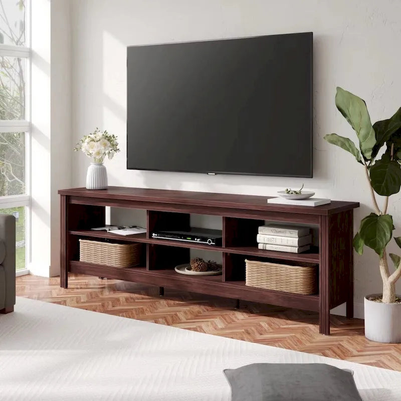 Meuble TV 70 pouces pour TV 75 pouces, console TV de centre de divertissement classique