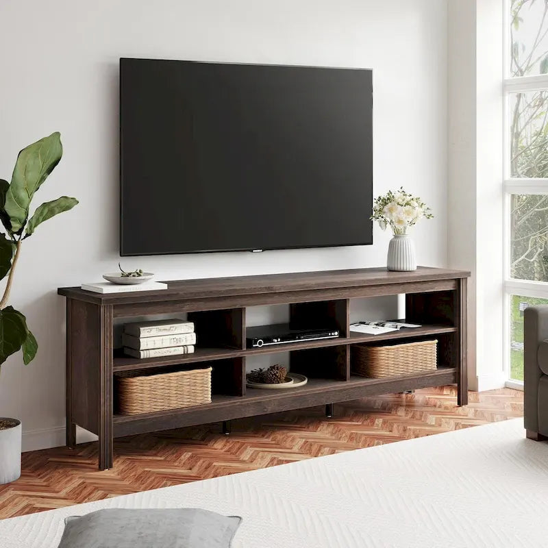 Meuble TV 70 pouces pour TV 75 pouces, console TV de centre de divertissement classique