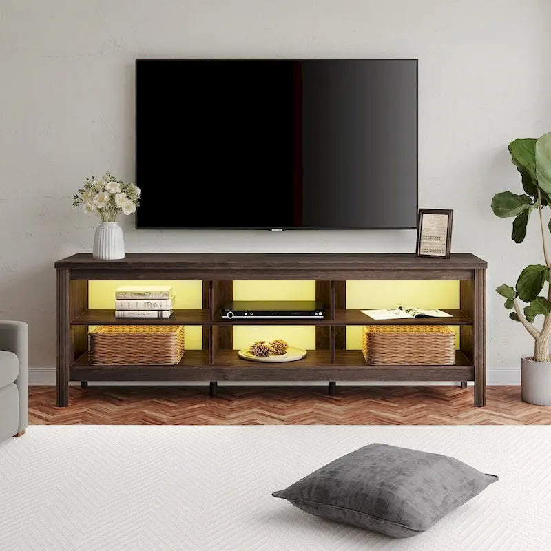 Meuble TV 70 pouces pour TV 75 pouces, console TV de centre de divertissement classique