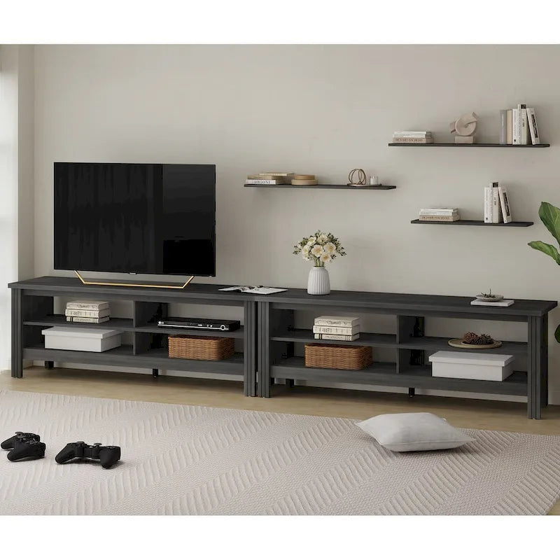 Meuble TV 70 pouces pour TV 75 pouces, console TV de centre de divertissement classique