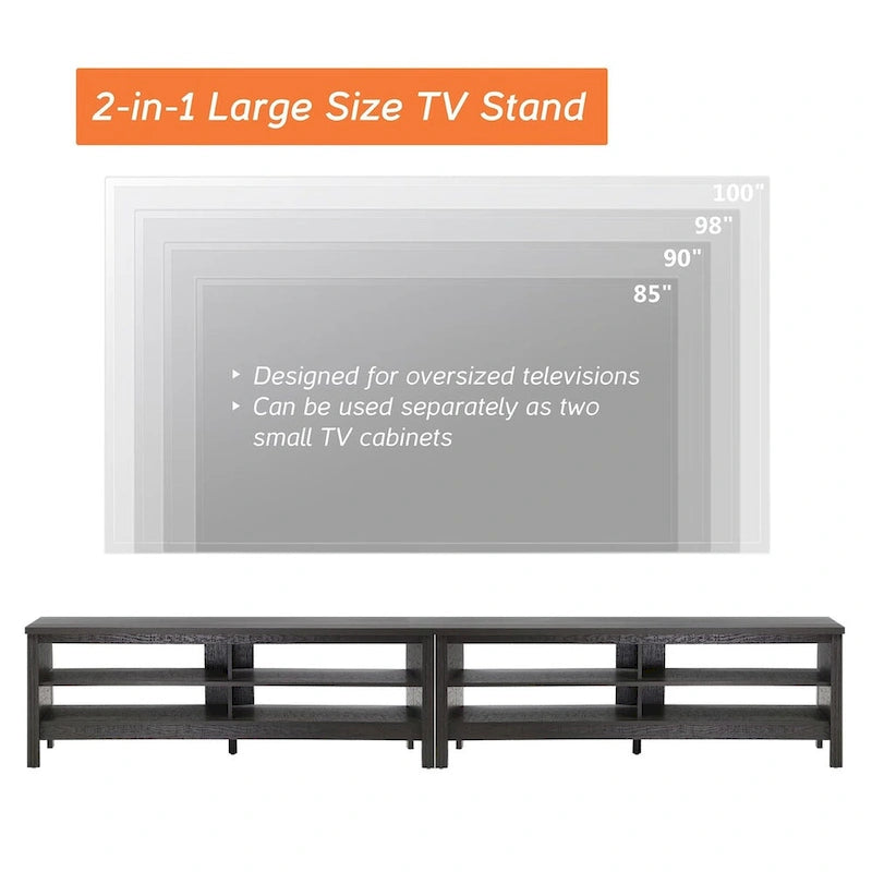 Meuble TV 70 pouces pour TV 75 pouces, console TV de centre de divertissement classique