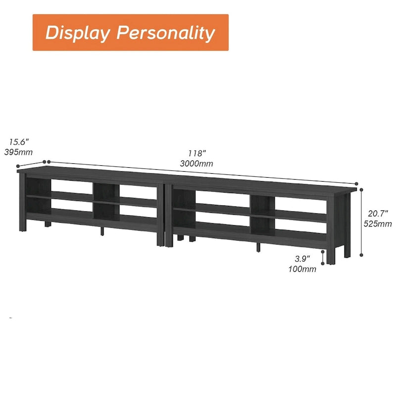 Meuble TV 70 pouces pour TV 75 pouces, console TV de centre de divertissement classique