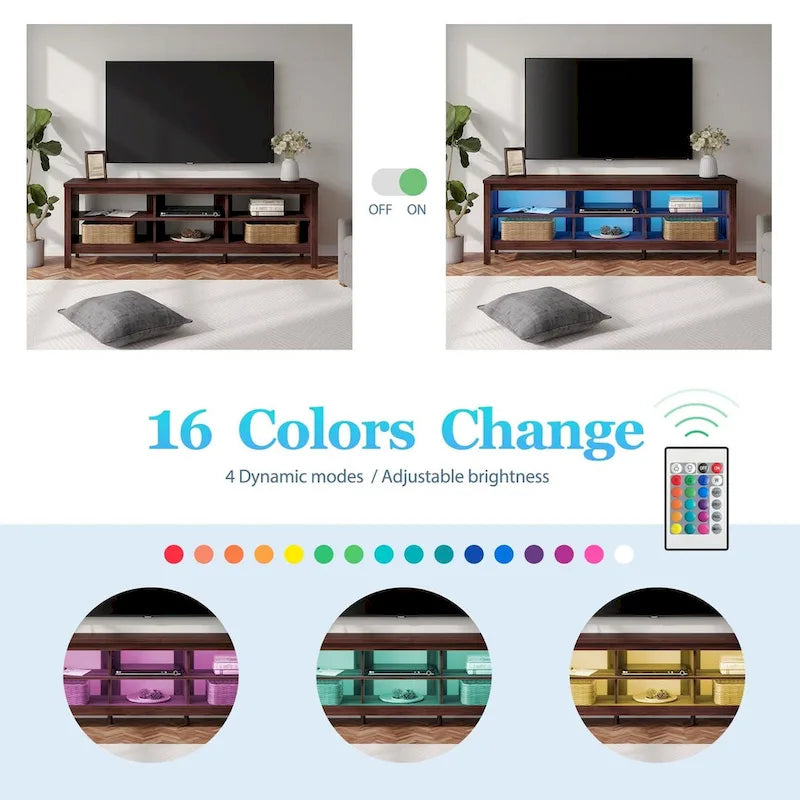 Meuble TV 70 pouces pour TV 75 pouces, console TV de centre de divertissement classique
