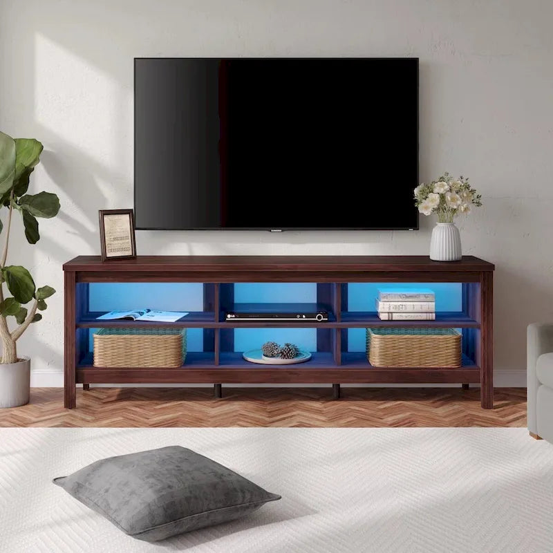 Meuble TV 70 pouces pour TV 75 pouces, console TV de centre de divertissement classique