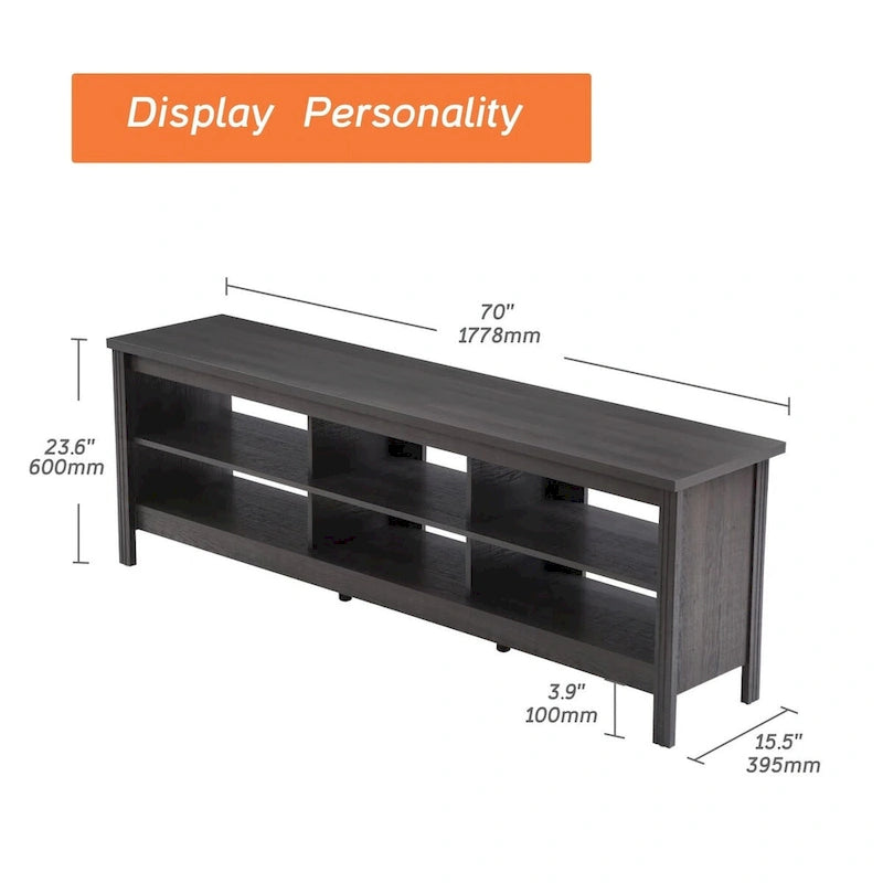 Meuble TV 70 pouces pour TV 75 pouces, console TV de centre de divertissement classique