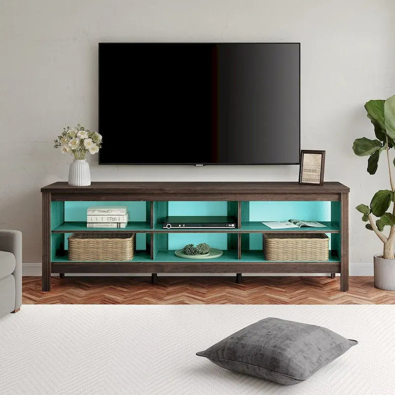Meuble TV 70 pouces pour TV 75 pouces, console TV de centre de divertissement classique