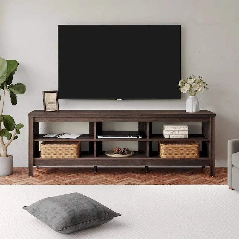 Meuble TV 70 pouces pour TV 75 pouces, console TV de centre de divertissement classique