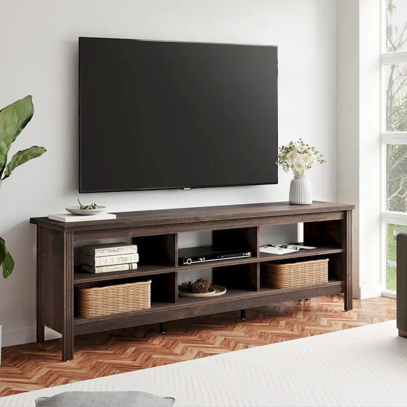 Meuble TV 70 pouces pour TV 75 pouces, console TV de centre de divertissement classique