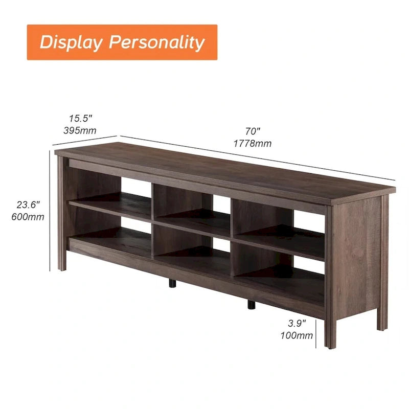 Meuble TV 70 pouces pour TV 75 pouces, console TV de centre de divertissement classique