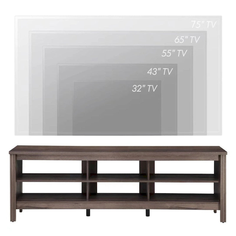Meuble TV 70 pouces pour TV 75 pouces, console TV de centre de divertissement classique
