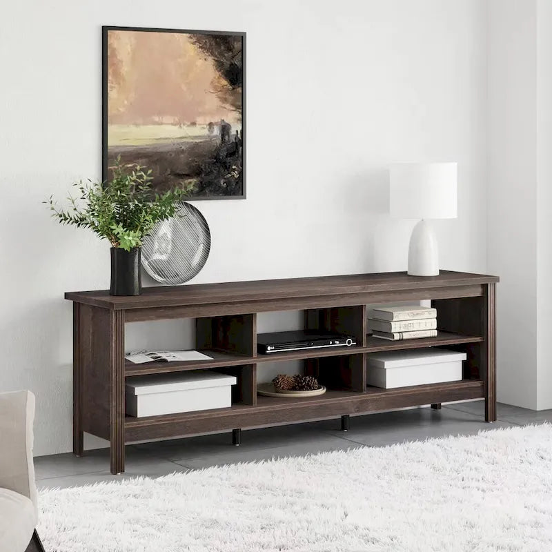 Meuble TV 70 pouces pour TV 75 pouces, console TV de centre de divertissement classique