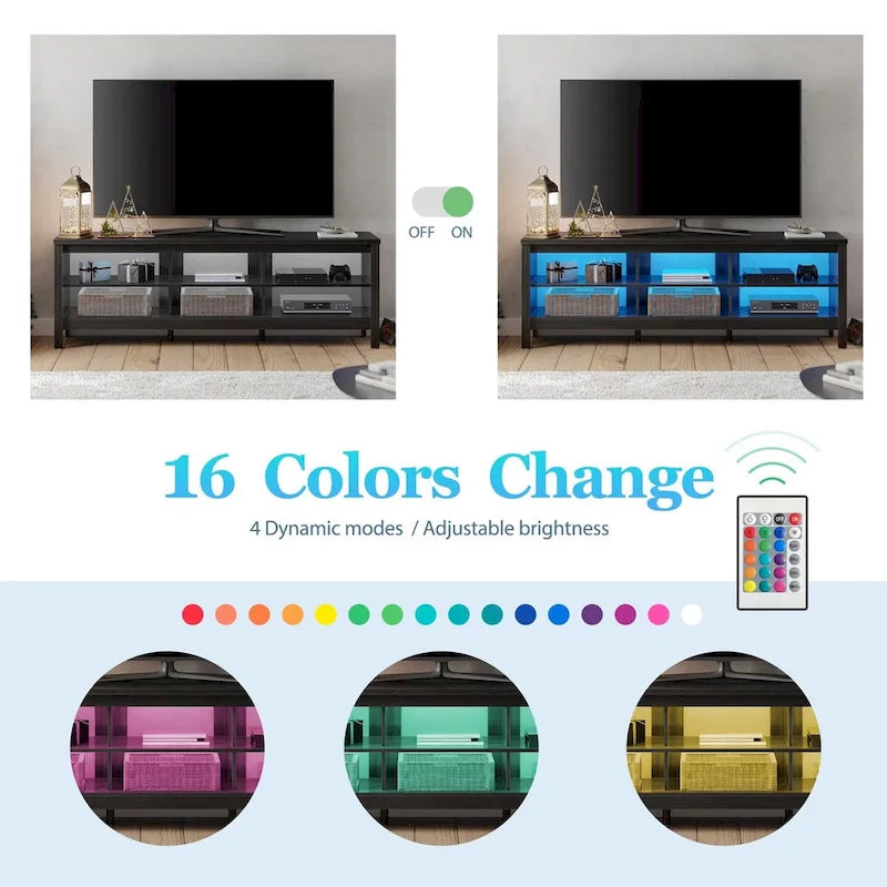 Meuble TV 70 pouces pour TV 75 pouces, console TV de centre de divertissement classique