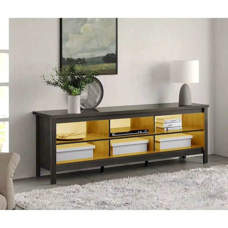 Meuble TV 70 pouces pour TV 75 pouces, console TV de centre de divertissement classique