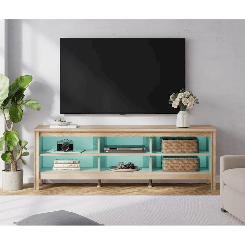 Meuble TV 70 pouces pour TV 75 pouces, console TV de centre de divertissement classique