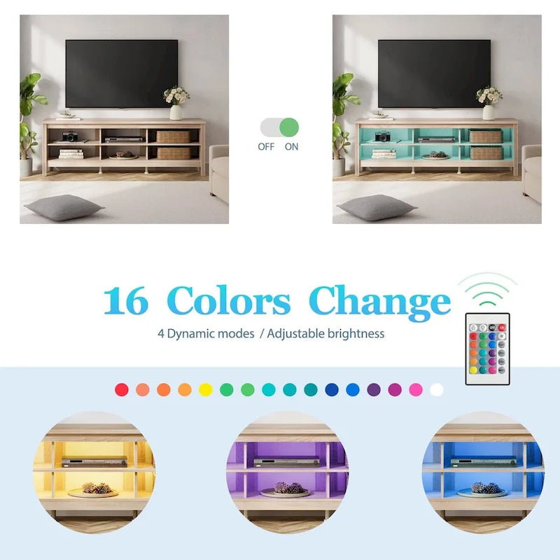 Meuble TV 70 pouces pour TV 75 pouces, console TV de centre de divertissement classique