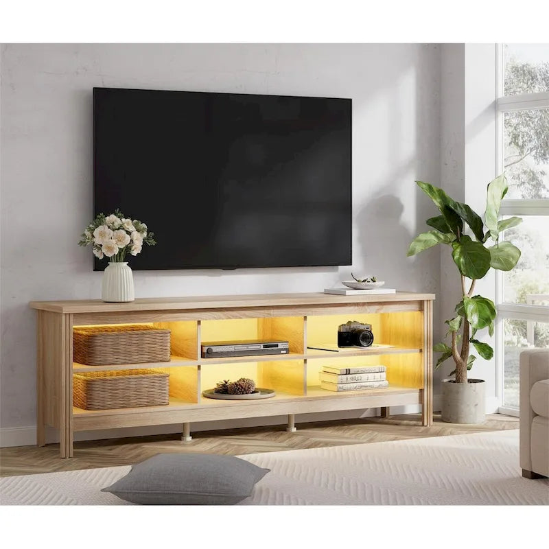 Meuble TV 70 pouces pour TV 75 pouces, console TV de centre de divertissement classique