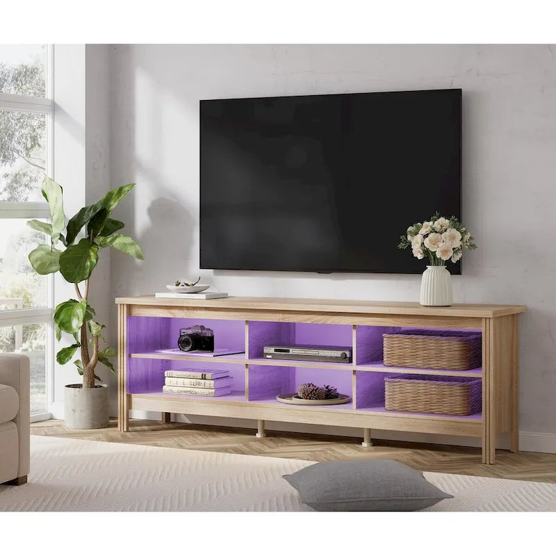 Meuble TV 70 pouces pour TV 75 pouces, console TV de centre de divertissement classique
