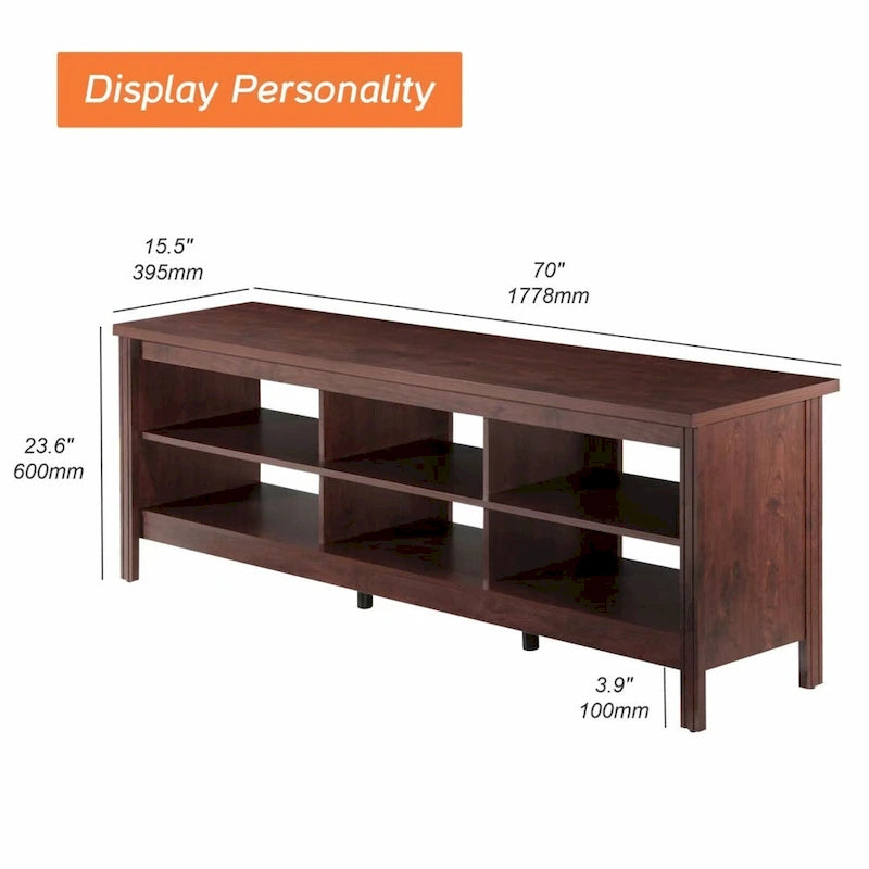 Meuble TV 70 pouces pour TV 75 pouces, console TV de centre de divertissement classique