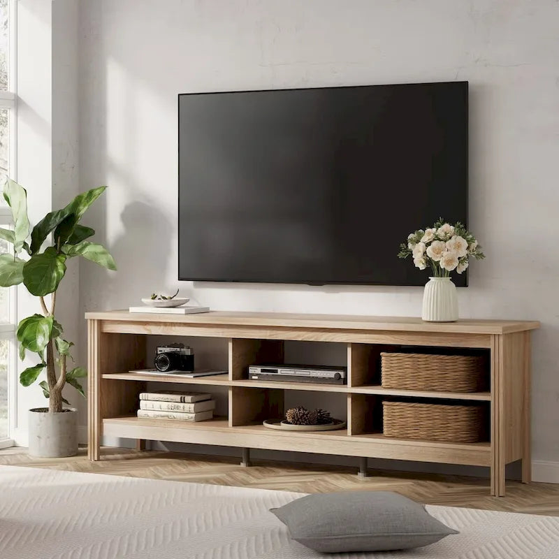 Meuble TV 70 pouces pour TV 75 pouces, console TV de centre de divertissement classique