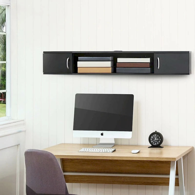 Console média TV murale Meuble de rangement flottant - 43,3