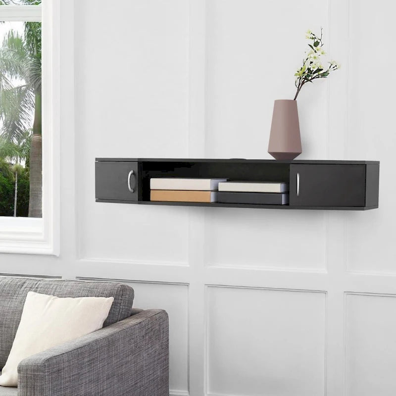 Console média TV murale Meuble de rangement flottant - 43,3