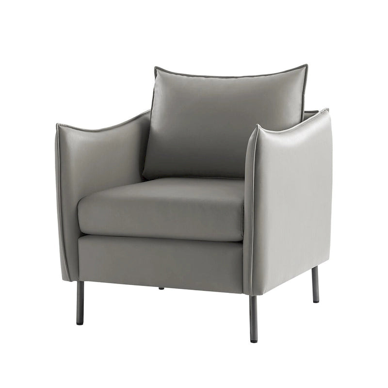 Fauteuil moderne en tissu anti-rayures avec pieds en métal noir