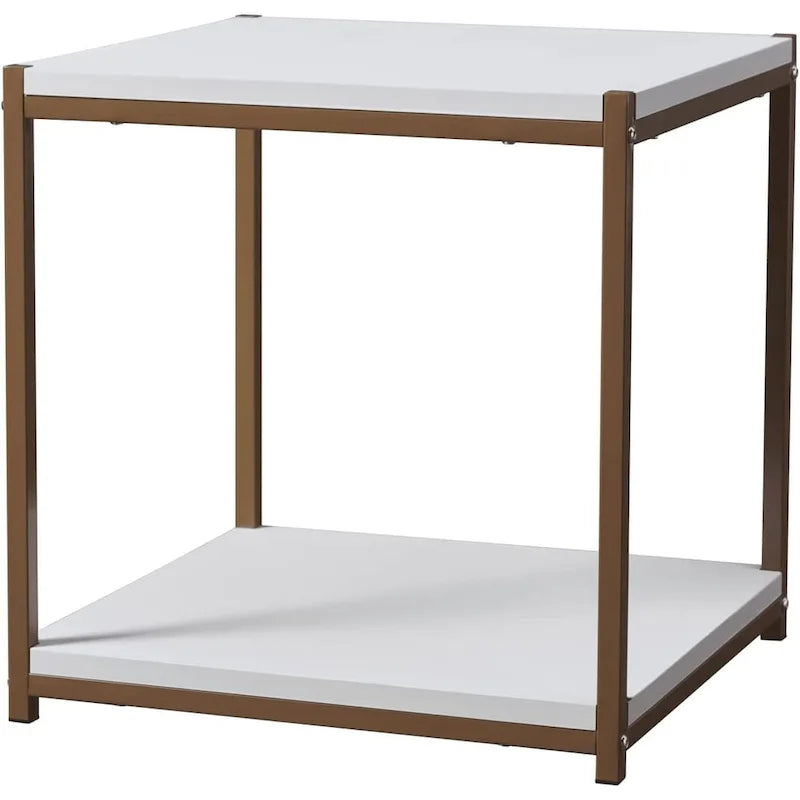 Table d'appoint haute avec étagère de rangement