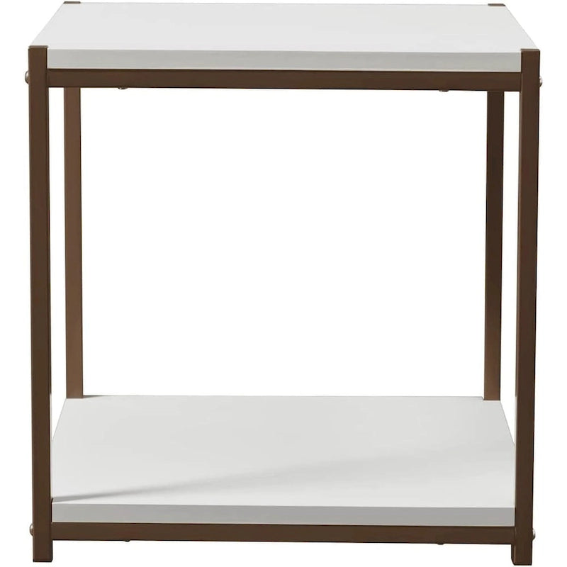 Table d'appoint haute avec étagère de rangement