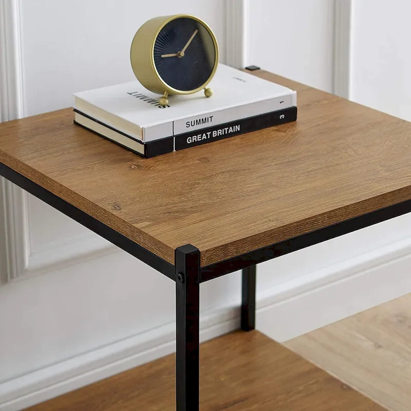 Table d'appoint haute avec étagère de rangement