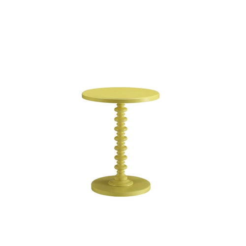 22 Table d'appoint piédestal ronde en bois jaune - 17