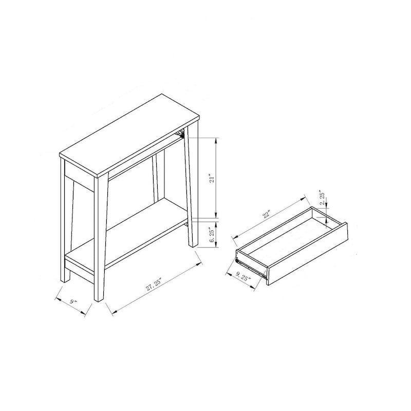 Console moderne bicolore à deux étagères - blanc et beige