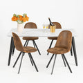 Table à manger rectangulaire de 160 cm pour 4 à 6 personnes avec plateau en bois et pieds en métal