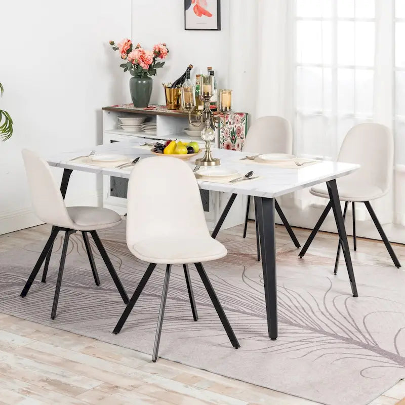 Table à manger rectangulaire de 160 cm pour 4 à 6 personnes avec plateau en bois et pieds en métal
