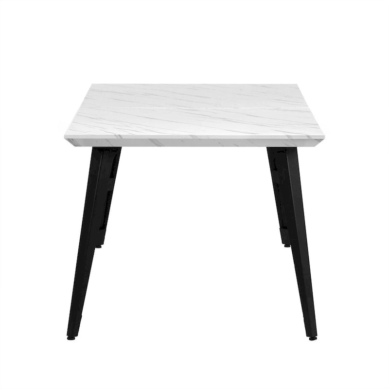 Table à manger rectangulaire de 160 cm pour 4 à 6 personnes avec plateau en bois et pieds en métal