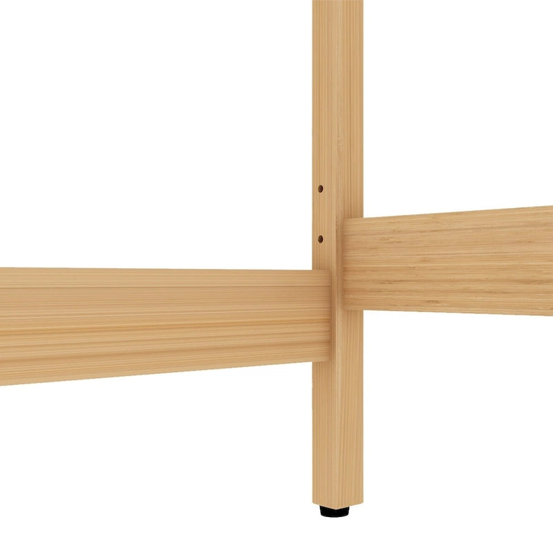 Meuble de rangement pour toilettes en bambou avec étagère et portes doubles